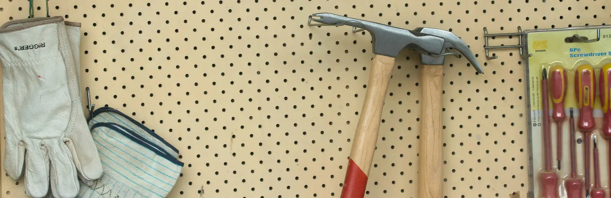 tools on pegboard
